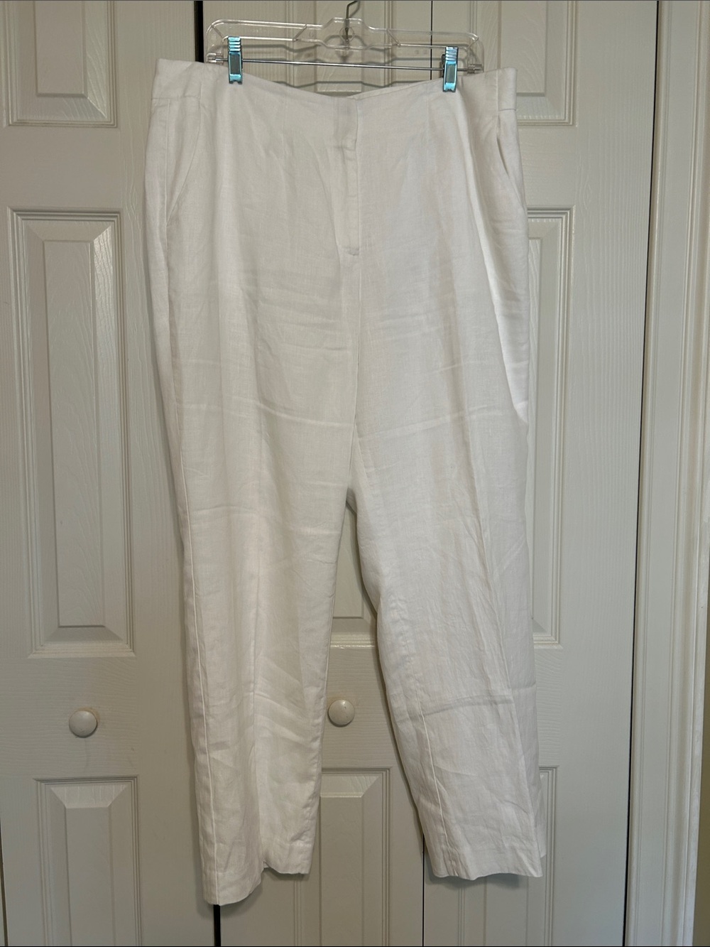 Talbots White Southampton 100% Linen Pants - Lined - Sz 16